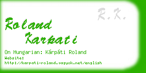 roland karpati business card